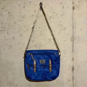 Dana Buchman Nylon Crossbody Bag Royal Blue Handbag Purse Pockets Organized